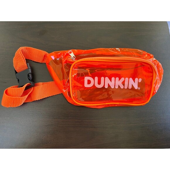Dunkin’ Donuts Clear Transparent Orange Fanny Pack - Picture 1 of 5